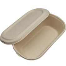 펄프도시락 타원 분리형 1칸 + 뚜껑 세트 B-011, 50세트