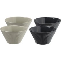 로얄베일 라이닝 대접 세트 4p, 혼합색상, 대접 크림그레이 2p + 대접 챠콜 2p