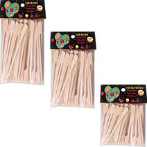 대나무 손잡이 꼬지 대 50p + 중 50p + 소 50p 세트, 1세트
