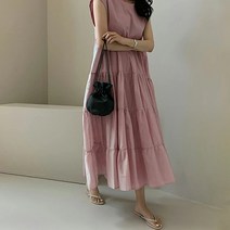 페이퍼먼츠 민소매 라운드넥 코튼 캉캉 롱 원피스 05557