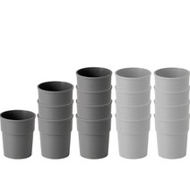 주방선생 The 단단한 캠핑 컵 2종 x 8p 세트, 딥그레이, 라이트그레이, 1세트
