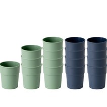 주방선생 The 단단한 캠핑 컵 2종 x 8p 세트, 포레스트 그린, 네이비, 1세트