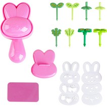 인블룸 간편 토끼 주먹밥 만들기 + 데코픽 새싹 16p 세트, 혼합색상, 1세트