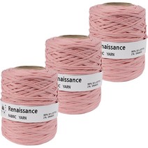yarna 르네상스 패브릭얀 뜨개실 500g, 12 연핑크, 3개