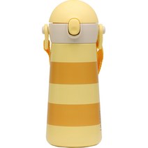 릴팡 더보틀 원터치 어깨끈 이중스텐물통, 옐로우 비, 1개, 460ml