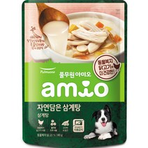 풀무원 강아지 아미오 자연담은 삼계탕, 닭, 80g, 3개