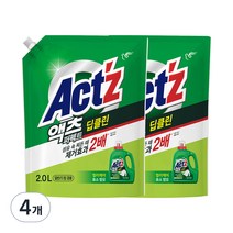 액츠 퍼펙트 딥클린 액상세제 리필, 2L, 4개