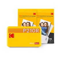 코닥 미니 2 레트로 휴대용 포토프린터 옐로우   카트리지 60p 세트, P210R(옐로우)