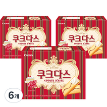크라운 쿠크다스 화이트토르테 쿠키, 128g, 6개