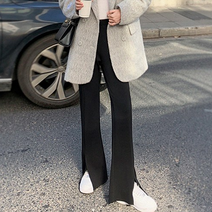 패션풀 여성용 하이 사선절개 부츠컷 팬츠 27729