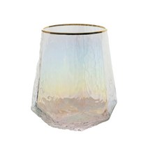 홀로그램 골드림 다이아 언더락 유리컵 550ml, 1개