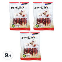 야아부르니 국내산 강아지 수제간식, 오리말이껌맛, 9개