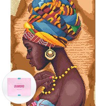 디클레어 액자 캔버스형 보석십자수 DIY 키트 40 x 50 cm, 1개, 에티오피아 소녀