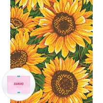 디클레어 액자 캔버스형 보석십자수 DIY 키트 40 x 50 cm, 1개, 풍성한 해바라기