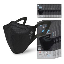 에스케어 핏 황사마스크 중형 KF94 블랙, 1개입, 30개