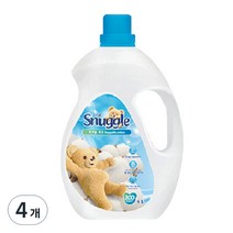 스너글 초고농축 섬유유연제 허거블 코튼 본품, 4L, 4개