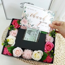 러블리팜 조화 반전 용돈 박스, 믹스 핑크