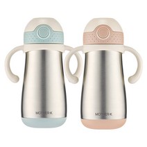 마더케이 허그 보온 빨대컵 350ml x 2종세트, 민트, 바닐라핑크, 1세트