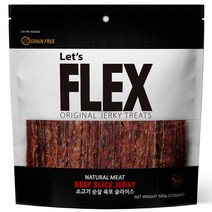 플렉스 그레인프리 반려견 져키 500g, 소고기 육포 슬라이스, 1개