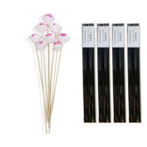 레스쁘리 미니로즈 조화 8p + 디퓨저 스틱 40p, 조화 (핑크), 스틱 (블랙), 1세트