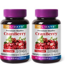 홀리데이즈 크랜베리 영양제 45g, 90정, 2개