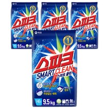 스파크 스마트클린 분말세제 리필, 9.5kg, 4개