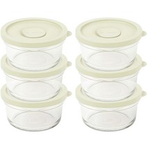 글라스락 렌지쿡 촉촉한 햇밥용기 원형 코코넛 밀크 350ml, 6개, 용기 6개