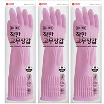 롯데이라이프 착한 고무장갑 중, 핑크, 중(M), 3개