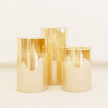 모던홀릭 LED 양초 캔들 티라이트 15cm + 리모컨, 골드(컵)