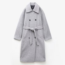 미쏘 여성용 스탠카라 벨티드 더블 코트