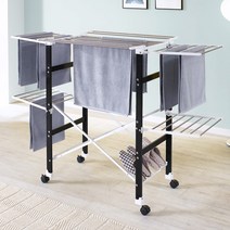 씨에스리빙 이동접이식 빨래건조대 블랙, 1개