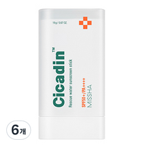 미샤 시카딘 레스큐 워터 선스틱 SPF50+ PA++++, 19g, 6개