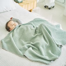 이몽 뱀부리플 3중직 신생아 아기 블랭킷, 그린