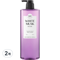 해피바스 모이스처 퍼퓸 바디워시 화이트머스크, 2개, 760ml