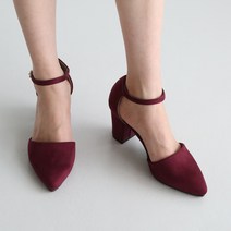 단골언니 블랑쉬 사이드 오픈 스웨이드 메리제인 힐 7cm