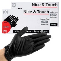 나이스앤터치 니트릴장갑 블랙 M, 중(M), 100개입, 2개
