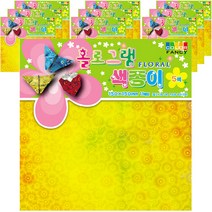 칼라팬시 1500 홀로그램색종이 꽃 11p, 5색, 10개입