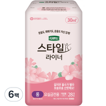 디펜드 여성용 스타일 무향 라이너 롱, 28매, 6팩, 소형