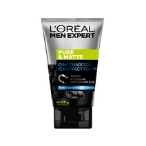 로레알파리 퓨어 앤 매트 오크 차콜 아이시 이펙트 폼, 폼 클렌저, 100ml, 1개