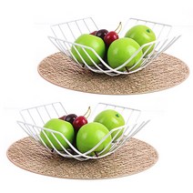 꾸밈 사각 과일바구니 2p, 화이트