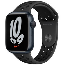 Apple 애플워치 7 나이키 알루미늄 케이스 안트라사이트 블랙 나이키 스포츠 밴드, 45mm, GPS, 미드나이트 / 안트라사이트/블랙 나이키 스포츠 밴드, 미드나이트(케이스) + 안트라사이트/블랙(밴드)