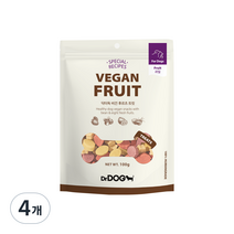 닥터독 강아지 트릿간식 후르츠 100g, 4개, 딸기 + 체리 + 블루베리 + 라즈베리 + 망고 + 파인애플 + 코코넛 + 바나나 혼합맛