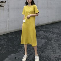 큐랑 여성용 폴리 롱 스판 데일리 원피스 40-10512