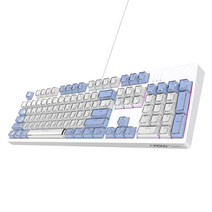 앱코 카일광축 방수 아이스큐브 투톤 레인보우 키보드, K8200, 화이트, LED(V1 화이트 + 블루 레인보우), 일반형