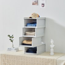 씨밀렉스 닛띵 슬라이드 정리함 오픈형 대 4p + 상판 세트, 그레이, 1세트