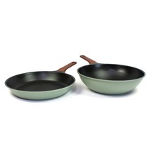 키친아트 IH모던 프라이팬 2종 세트, 그린, 프라이팬 28cm + 궁중팬 28cm