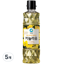 청정원 카놀라유, 500ml, 5개