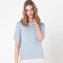 여성용 면 혼방 브이넥 니트 UFG2-KVN213N