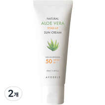 아요델 알로에베라 미백톤업 3중기능성 선크림 SPF50+ PA+++, 100ml, 2개