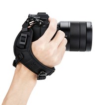 JJC 퀵 릴리즈 카메라 가죽 손목 핸드 스트랩 블랙 스티치 DSLR 미러리스 호환, HS-ML1M, 1개